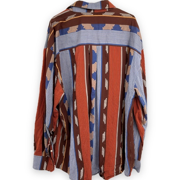 ENYCE Clothing Company Button down Long Sleeve Color-block Shirt Sz 3XL - Picture 2 of 10